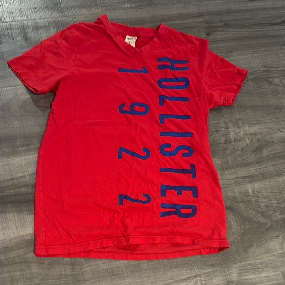 Hollister Red and Blue Short Sleeve Tee